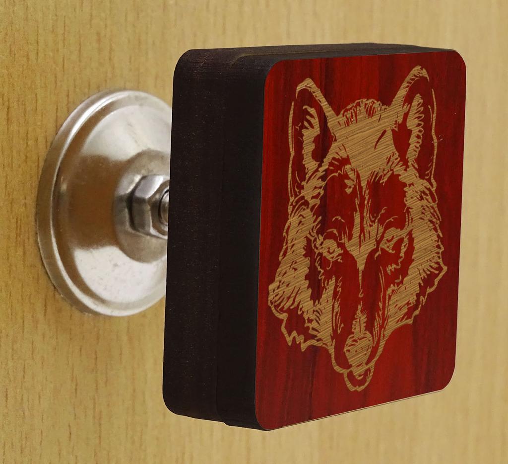 IBA Indianbeautifulart Красный Волк Животное Гравировка 10 Шт. Мебель Деревянные Ручки Гребешок Деревенский Ящик