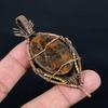 Seam Agate Pendant Gemstone Handmade Jewelry, 999 Copper Wire Wrapped Pendant, Gift For Wife Jewelry
