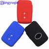 Jingyuqin Remote Silicone Key Fob Case Cover Shell Holder For Toyota RAV4 Land Cruiser Camry Highlander Prado Prius 2 Buttons