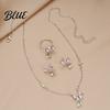 Bow Pendant Necklace Women's Sparkly Necklace Rhinestone Knot High-quality