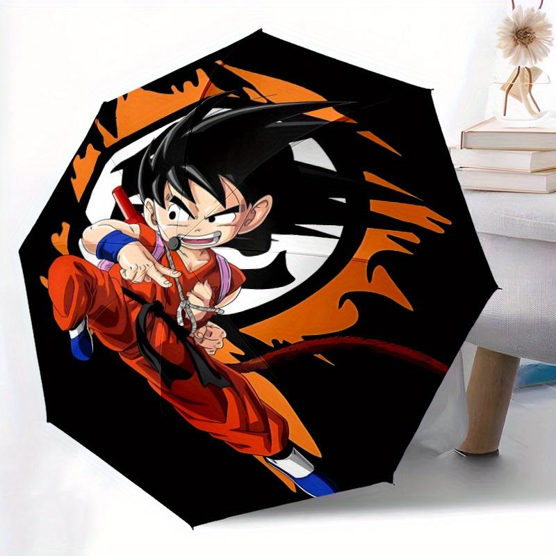 Зонт-трость с рисунком Goku, автоматическое открытие, компактный складной дизайн, прочная ткань, для повседневного использования, на дни рождения, Рождество s a0820081