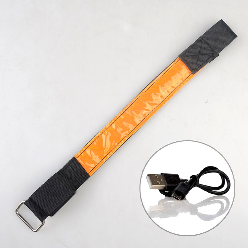 Светодиодный нарукавный браслет для бега с USB-зарядкой, светоотражающие полосы, снаряжение для велосипедистов, ночная безопасность, светящаяся лента для бегунов, велосипедистов, пешеходов, концертов