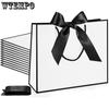 10pcs Ribbon Bow Gift Bags with Twine Handles Paper Bags with Black Ribbon Shopping Bags for Birthday Wedding Christmas Housewarming  Anniversary