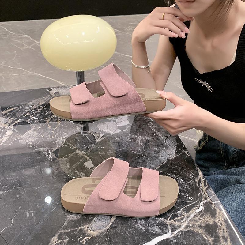 2024 Hot Selling New Fashion Women's Slippers Solid Color Comfortable Summer Versatile Open-Toe Women's Slippers Zapatos Mujer
