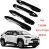4x for Toyota Yaris Cross Hybrid 2022 2023 XP210 Stickers Glossy Black Car Door Handle Cover Trim Styling Accessories