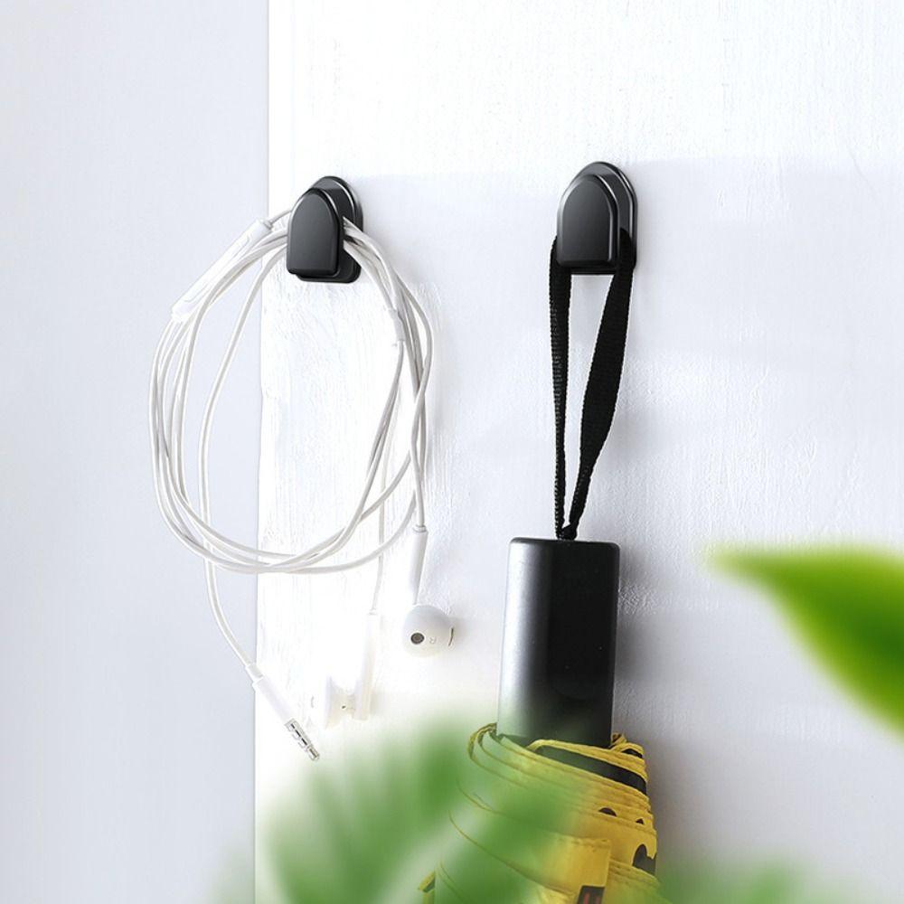 Black Interior Storage Holder ABS Self-Adhesive Dashboard Hook Car Hooks for 10Pcs Key