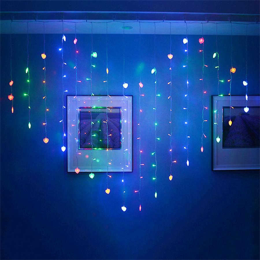 2Mx1.5M оконная занавеска гирлянда с сердцем бабочка фото клип украшение рождественская гирлянда для валентинки свадебный декор