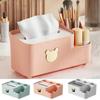 Вместительная декоративная коробка для хранения салфеток со съемным многосекционным пластиковым контейнером и стильным дизайном