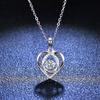 New Real Moissanite Heart Pendant Necklace D Color VVS1 Lab Diamonds 925 Sterling Silver for Women Wedding Fine Jewelry