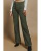 Azura Exchange Green High Waist Square Pockets Corduroy Pants