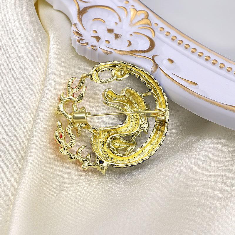 Year Of The Dragon Domineering Chinese Dragon Retro Brooch Men'S And Women'S Trendy Pin Temperament Elegant Brooch Suit Jacket Accessories
