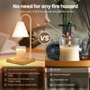 Led Table Light Bedside Wax Melt Lamps Stepless Dimming 220V-265V Wooden Base Candle Warmer Lamp 50W for BedroomDecor Lighting