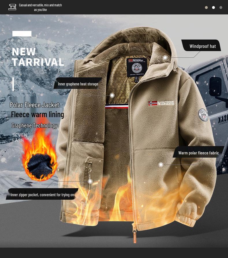 Мужская норвежская куртка из флиса Шерпа, двусторонняя, в стиле business casual, для активного отдыха, с теплым велюром, осенне-зимний стиль, больших размеров.