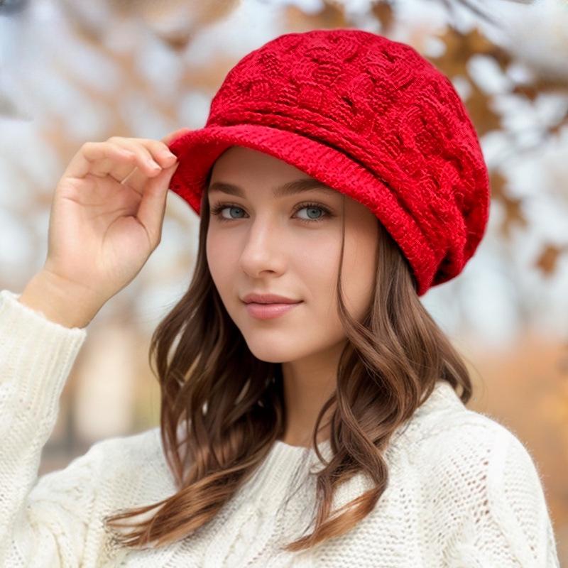 Women's Fashionable Winter Ear Protection Cashmere Wool Hat with Velvet Lining