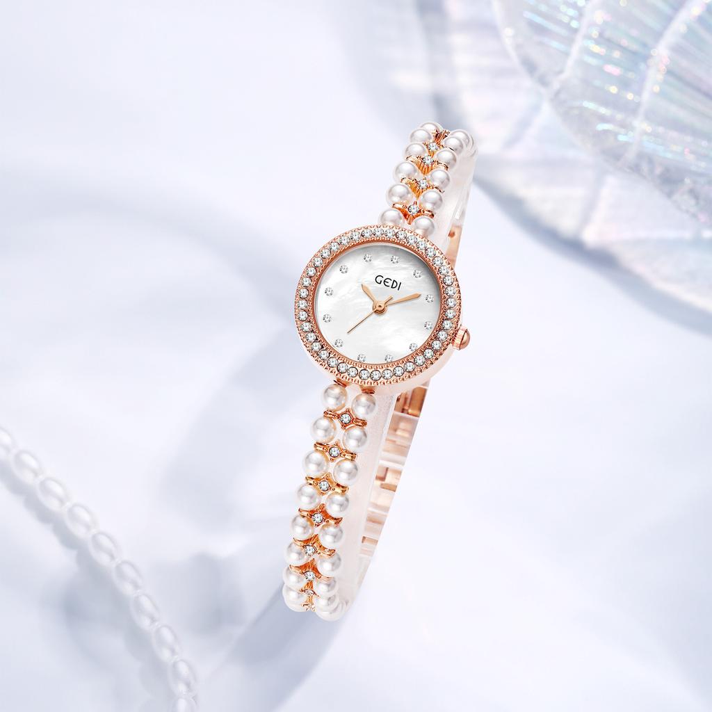 Light Luxury Diamond-Encrusted Fritillary Women'S Watch Niche Chinese High-End Bead Strap Watch Women'S Bracelet Quartz Watch