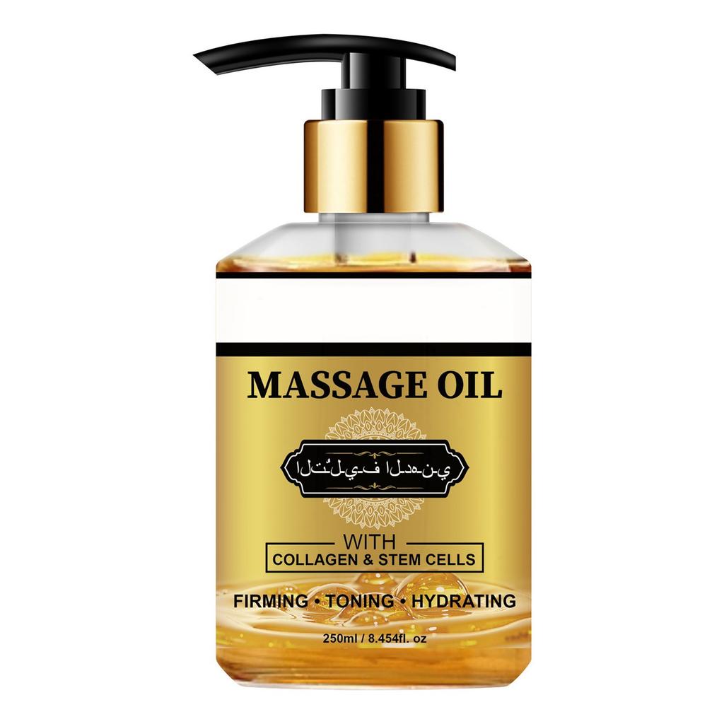 Cellulite Massage Oil With Collagen & Stem Cells - Natural Anti-Cellulite Oil That Helps Firm, Tone & Moisturize Skin, 8.45 Oz