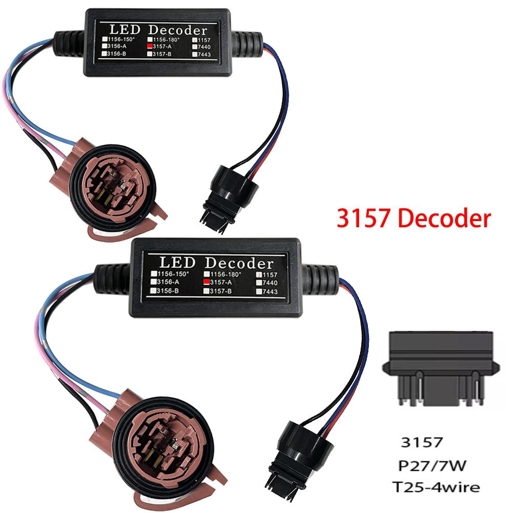 2 шт. BAY15D 1157 S25 Canbus Светодиодная лампочка с декодером предупреждения, резистор нагрузки, цоколь, без ошибок, без мерцания, декодер.