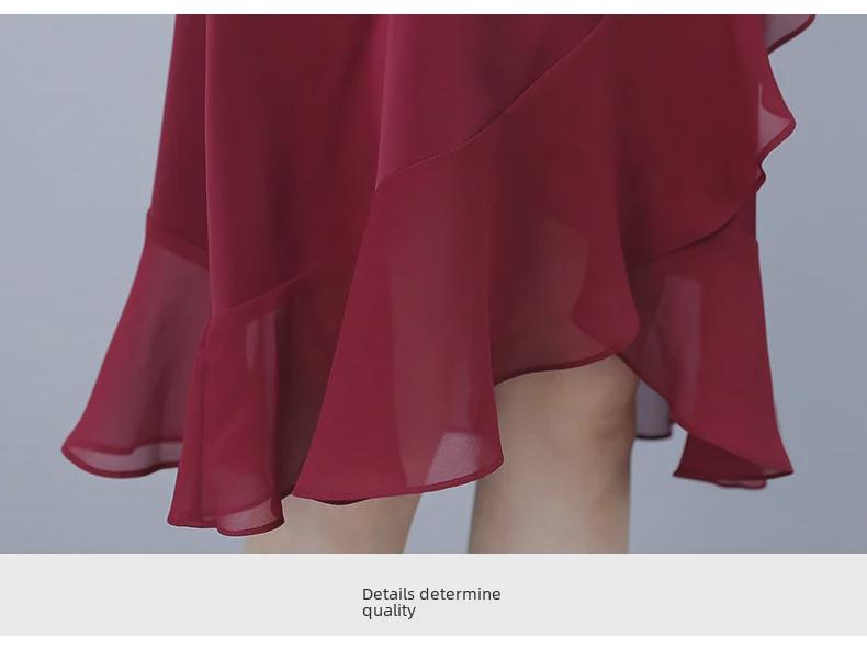 Elegant Summer 2021 Satin & Chiffon Long Dress