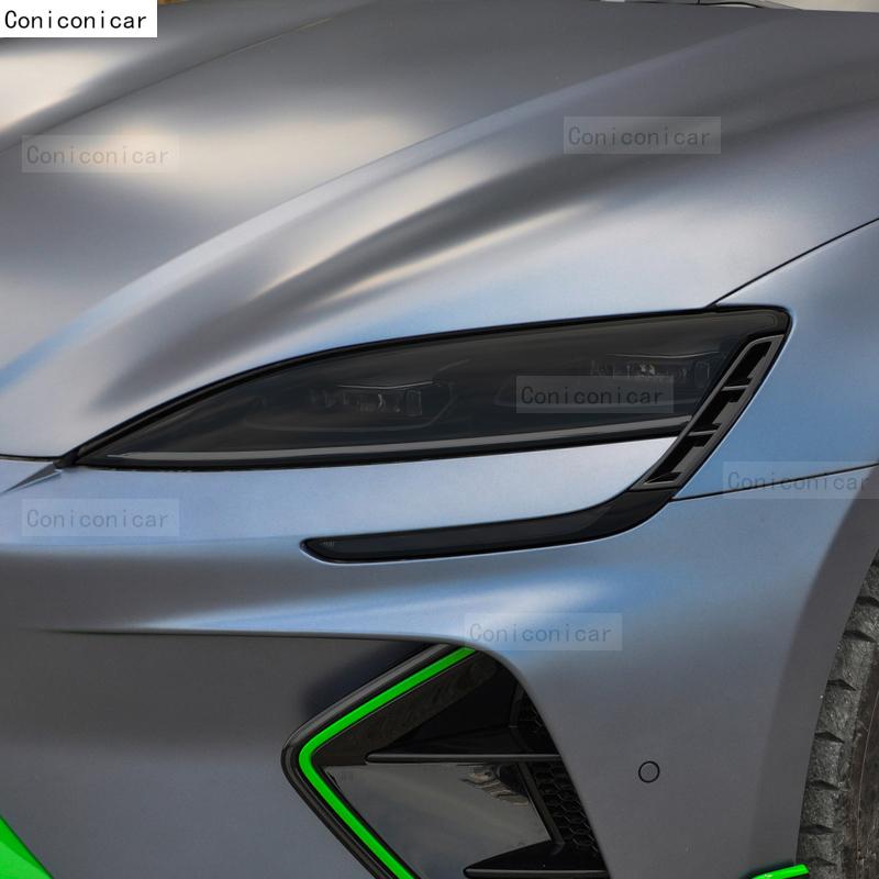 For BYD SEAL EV 2023 2024 Car Headlight Black TPU Protective Cover Film Front Light Tint Change Color Sticker Accessories