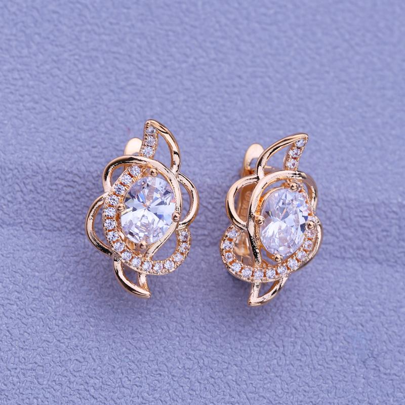 Серьги-клипсы MINTHA, модные свадебные повседневные серьги цвета розового золота, модные украшения, серьги с кубическим цирконием для женщин, круглые свадебные серьги