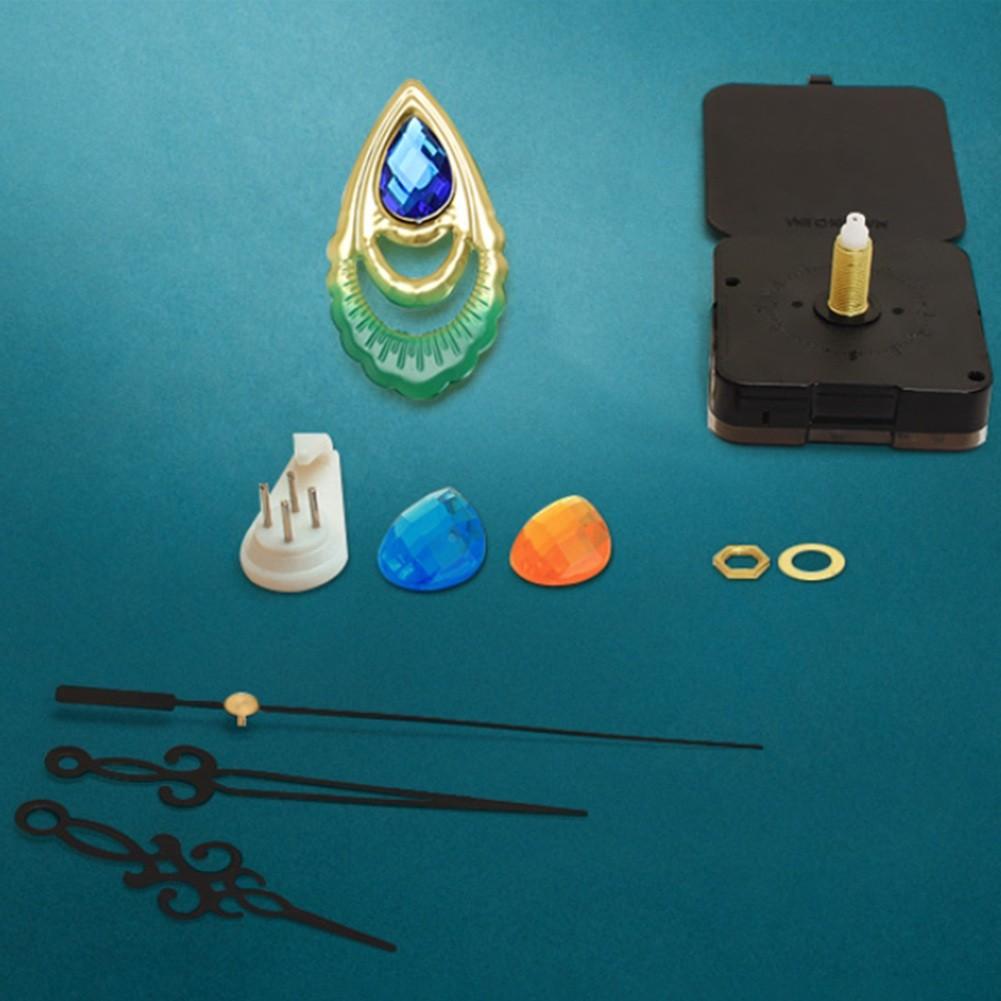 15 дюймов бесшумные металлические кристаллы 3D настенные часы с павлином для декора гостиной современного искусства