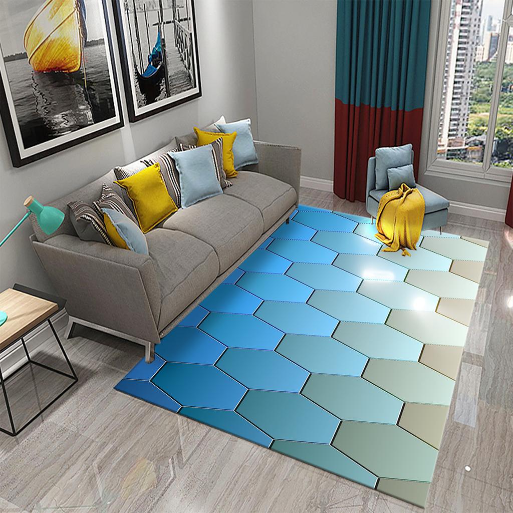 Черный 3D сотовый ковер с абстрактным геометрическим ковриком для мужчин-подростков, художественные коврики с пространственной геометрией, декор для спальни, гостиной, напольный коврик