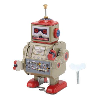 Ходячий робот заводная игрушка винтажный металлический коллекционный интересный ручной ремонтник робот заводной