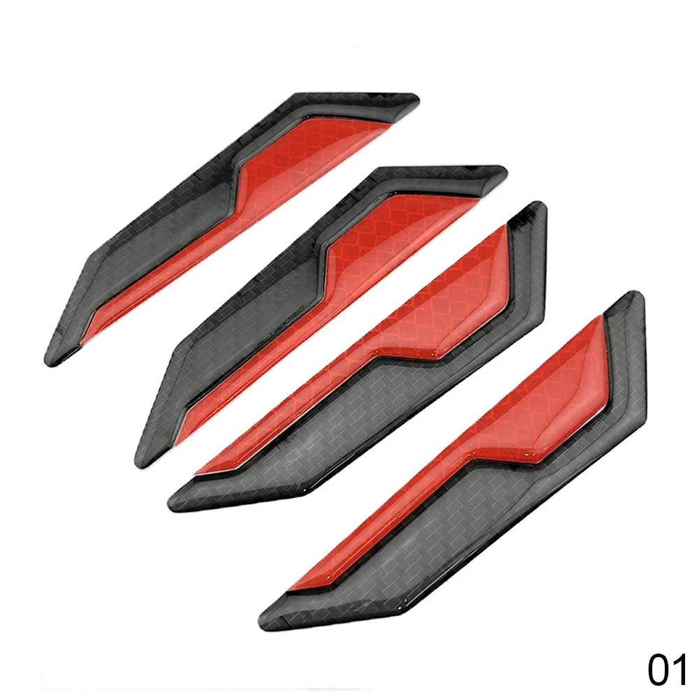 4PCS Car Door Anti-Collision Strip Body Stickers Reflective Warning Stickers Decorative Scratch-Resistant Modified Universal