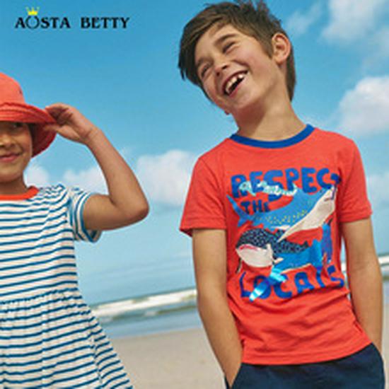 Летний комплект с принтом динозавров для мальчиков с коротким рукавом - Европейский и американский стиль