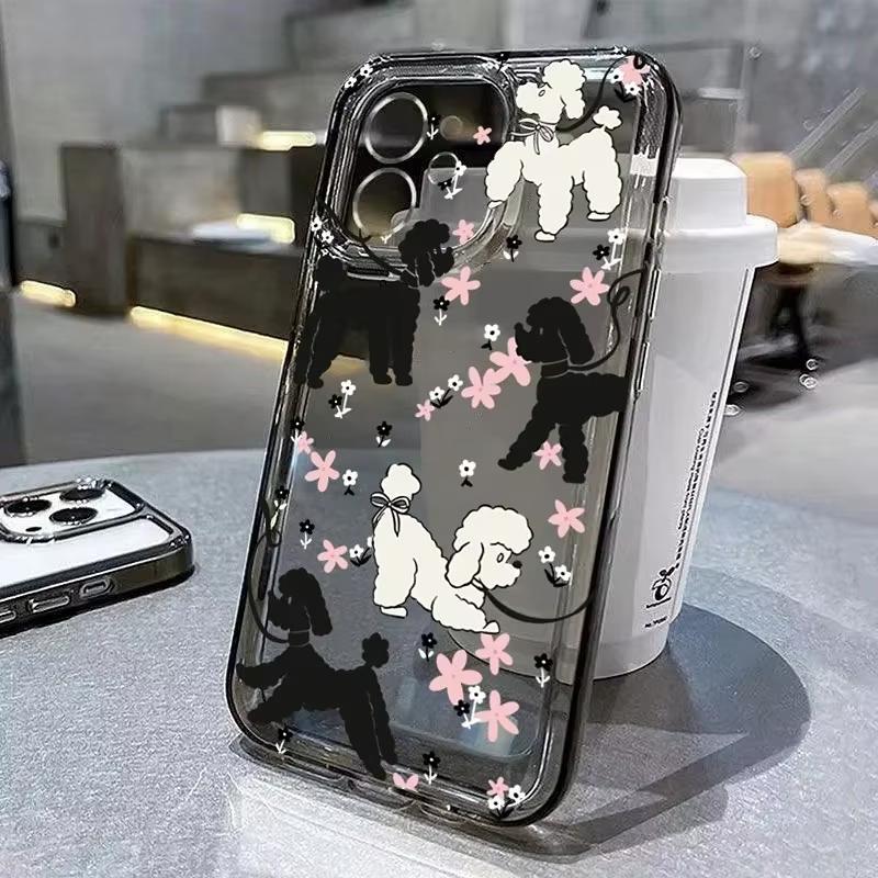 Graffiti Cartoon Dog Cat Pattern Phone Case For Samsung Galaxy S26 S25 Ultra S24 S23 FE S22 S21 Plus S20 A73 Clear Bumper Cover