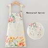Floral Aprons with Pocket Blooming Women Waterproof Apron Adjustable Neck Long Ties Women Men Cook Baking Garden