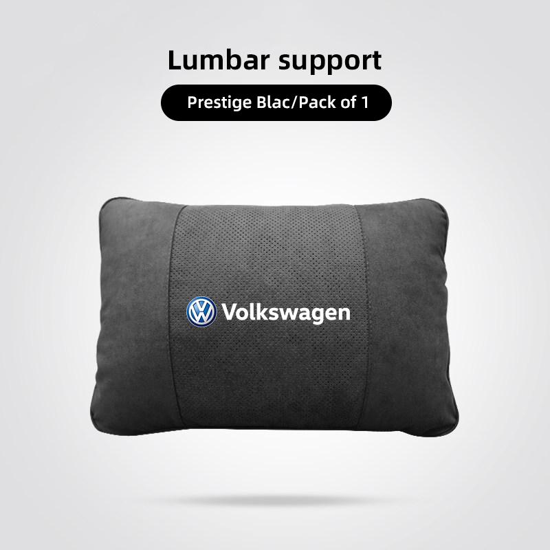 Car Suede Headrest Seat Neck Pillow Head Support For VW Tiguan Arteon Taigo ED13 Caddy CC e-up Golf Polo Passat Jetta Amarok Hub Cap