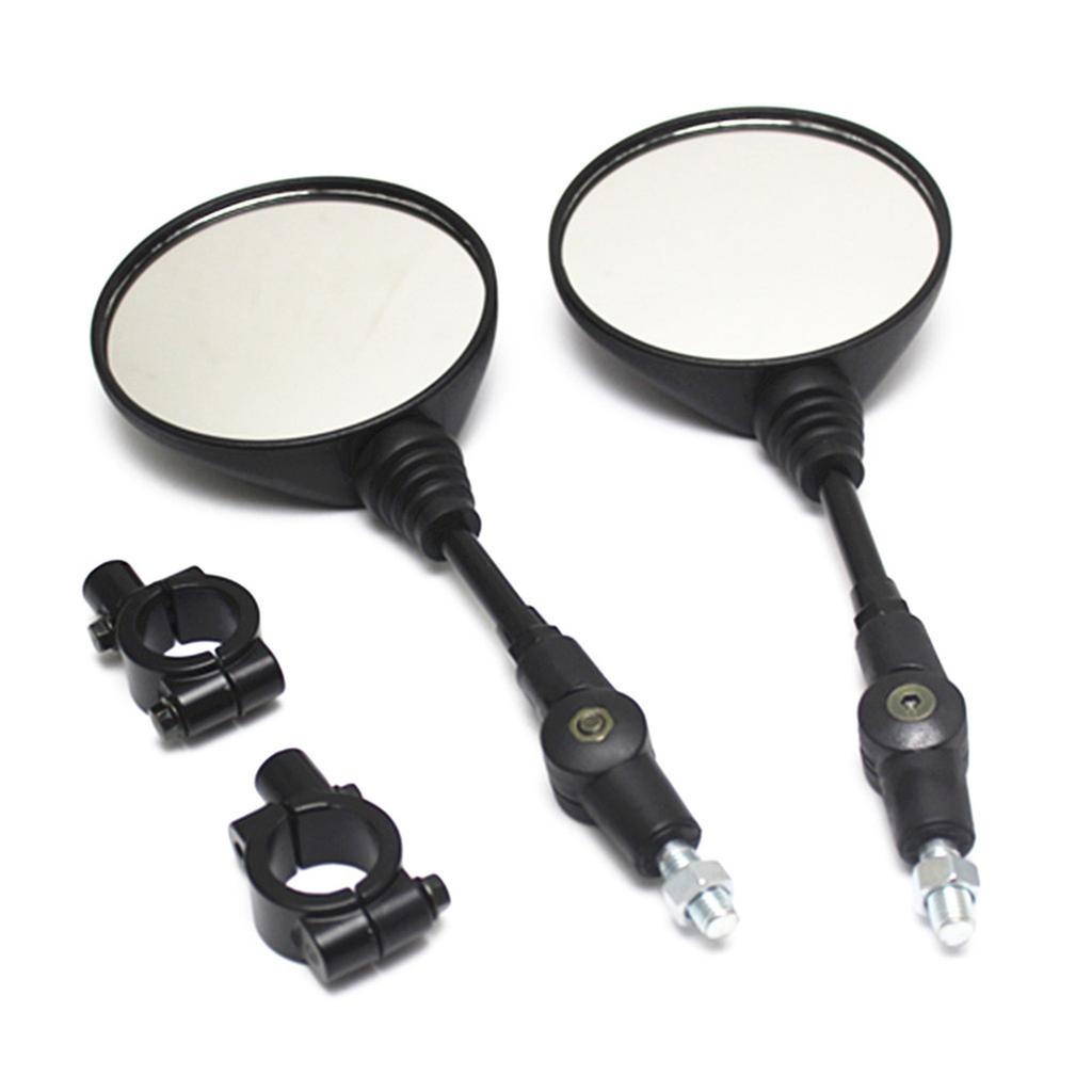 1 Pair Universal Motorcycle Scooter Aluminum Alloy Handlebar Collapsible Round Shape Rearview Side Mirror Base Modified
