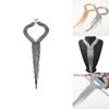 Fashionable Rhinestone Decorative Long Tassel Design Women Metal Necklace For Stylish Office And Daily Outfits