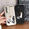 Cartoon Working Duck Soft Shell Phone Case For Samsung Galaxy S23 S24 S25 Ultra S22 S21 S20 Plus FE A15 A35 A54 A55 Cover