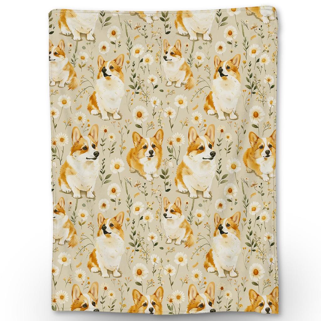 Cute Pet Dog Blanket Soft Lightweight Cozy Flannel Throw Blanket for Kids Lap Bedroom Sofa Couch Bed Travel Office Home Decor