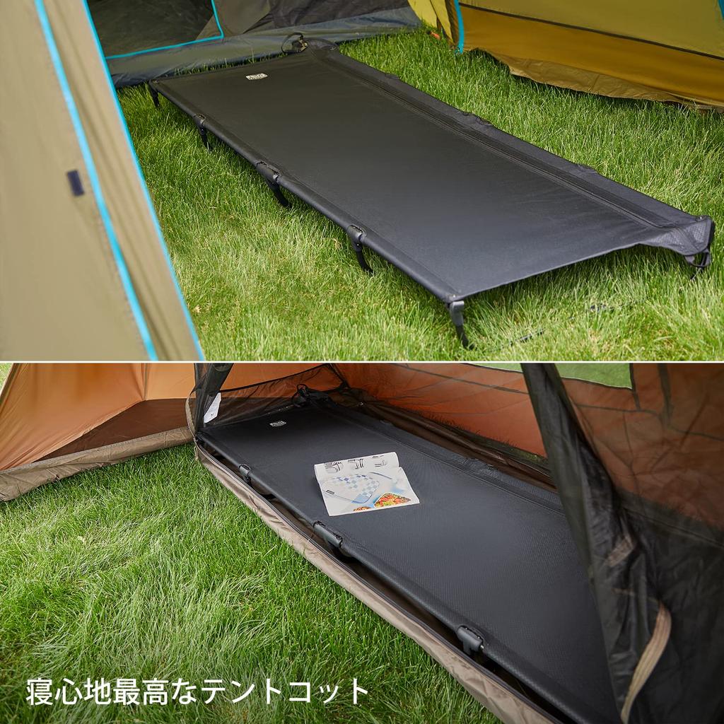 TIMBER RIDGE Camping Bed Folding Patented No Assembly Required Setup In Seconds Load Capacity 102kg Made of Aluminum Steel Camping Cot No Squeak