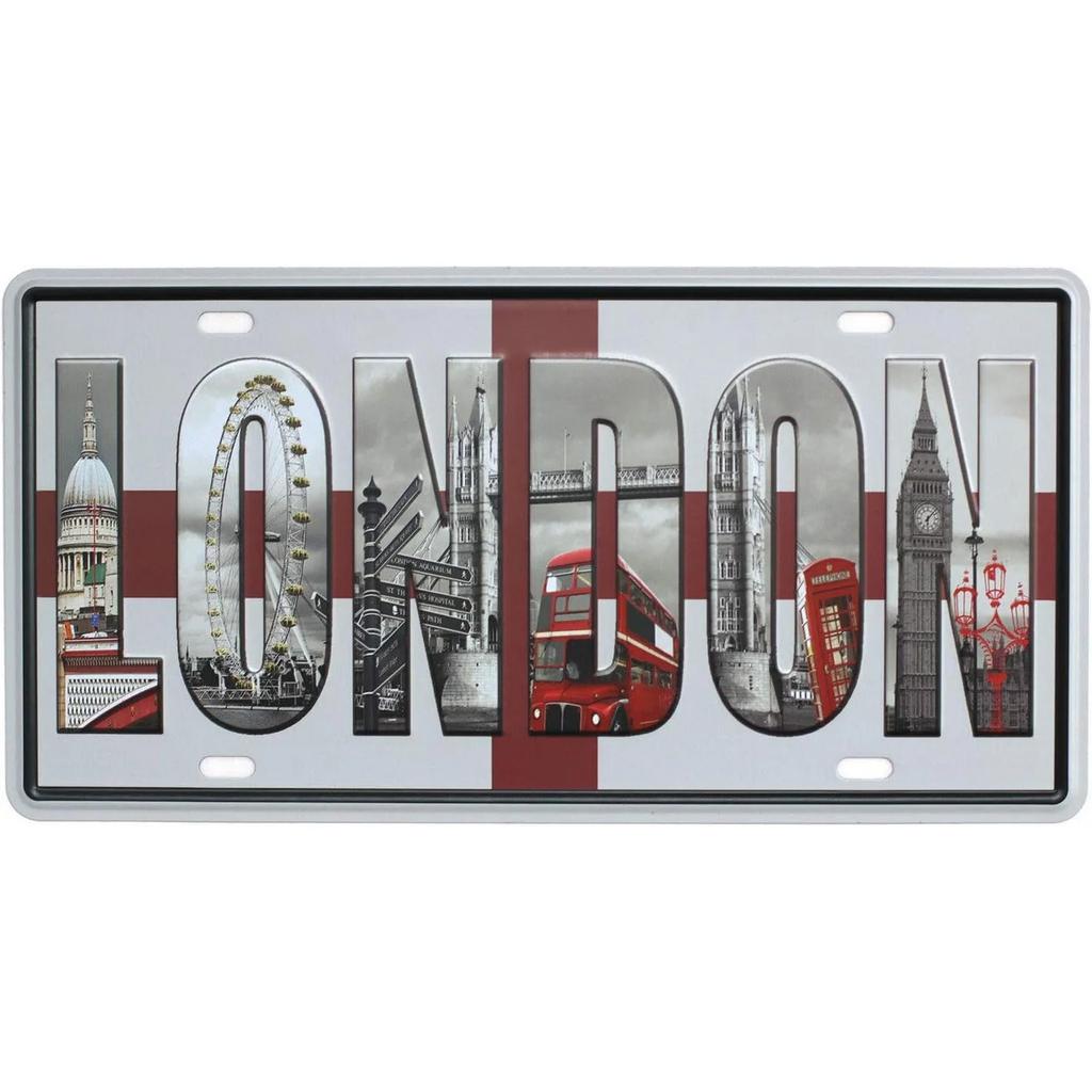 Vintage License Plates Decoration Signs Vintage Dubai Munich Madrid Moscow City Tags Metal Automotive Signs For Car Front