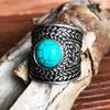 Exaggerated European and American Retro Turquoise Diamond Ring