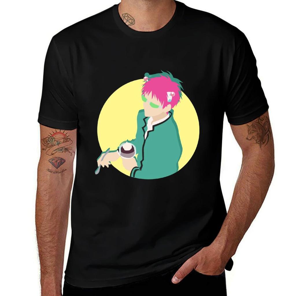 Saiki K T-Shirt Basic Plain Tee for Spring and