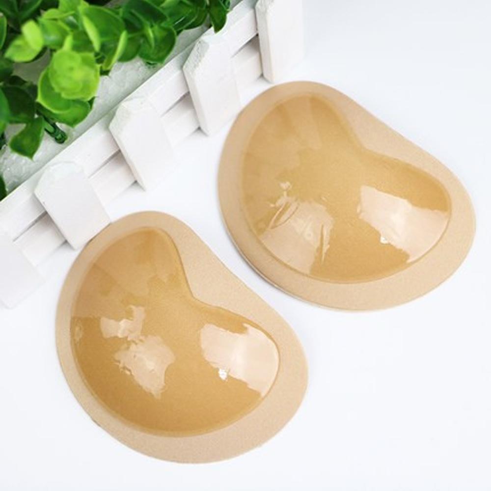 1 Pair Triangle Silicone Chest Patch Women's Push-up Self-adhesive Chest Pad Invisible Thickened Sponge Pad Swimwear Bikini Unde