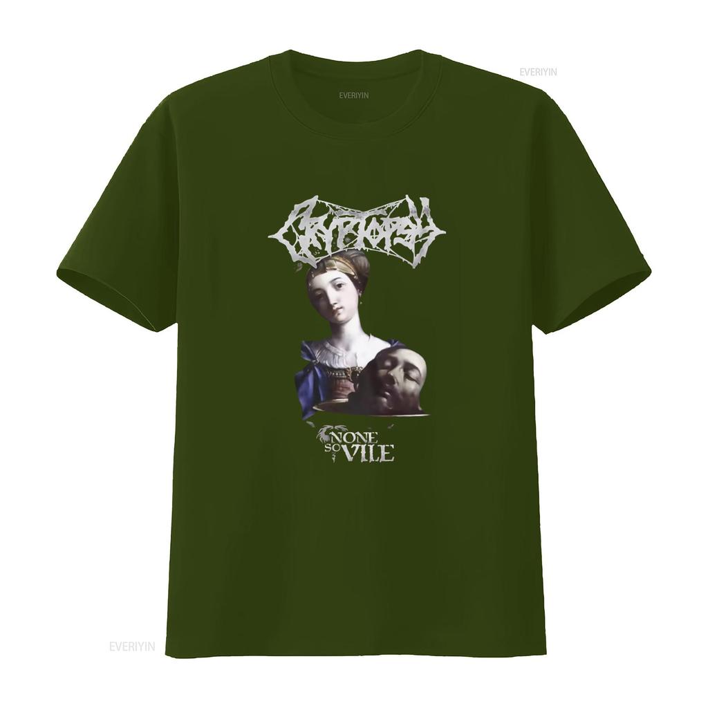 Mens Cryptopsy None So Vile Gothic Art Print T Shirt X Large Black vintage Washed designer clothes Versatile streetwear Unisex