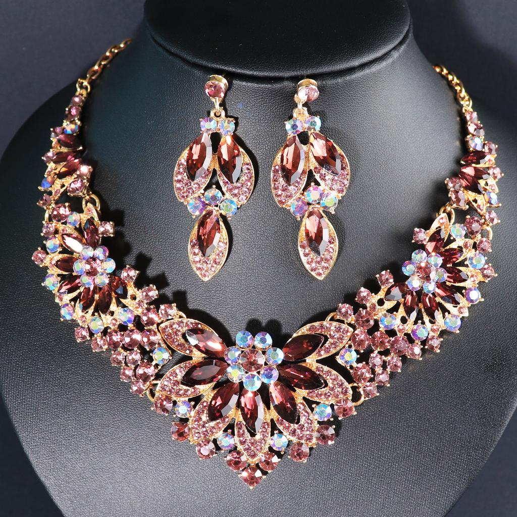 Товар Серьги Комплект Цепочка 2-х Части Кристалл Стеклянный Сплав Платье Аксессуары Женское Ожерелье