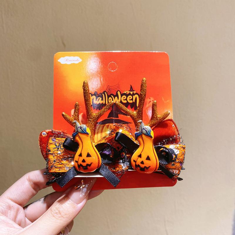Смешные аксессуары для волос на Хэллоуин Милые детские шляпки и заколки Тыква Летучая мышь Декор Заколки для волос для детской вечеринки Маскарадный головной убор