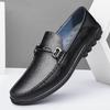 Мужская повседневная кожаная обувь Классические итальянские мокасины Обувь Модные туфли-лоферы без застежек Обувь на плоской подошве для вождения Досуг Мужская обувь класса люкс Бренд