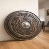 Wooden Viking Shield Wall Hanging  Handcrafted Norse Decor, Perfect Gift or Cosplay Prop