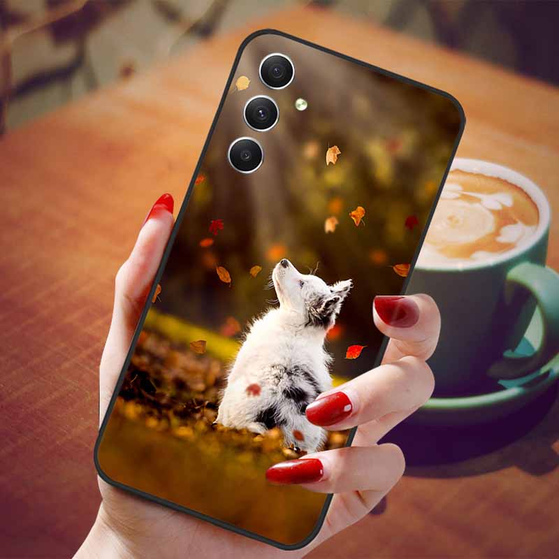 Чехол для Samsung Galaxy A55 5G Черный ТПУ Силикон Красивый Узор Чехлы для Телефона для Galaxy A55 Ударопрочный Мягкий Чехол A 55 6.6''