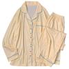 Sweet Embroidered Heart Pajama Set Women Long Sleeve Pant Small Plaid Loungewear