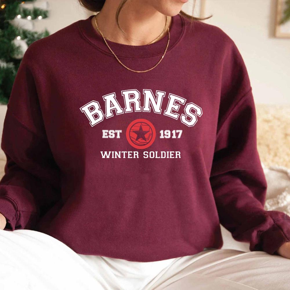 Винтажная толстовка Barnes 1917 года Футболка Winter Soldier Толстовка Bucky Barnes Crewneck Толстовки унисекс с графическим принтом Толстовка Superhero