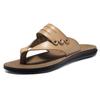 Stylish Men's Leather Slippers Non-Slip Sole Half Drag Slides Comfortable Summer Shoes Leisure Walk Man Beach Flats Flip-flops